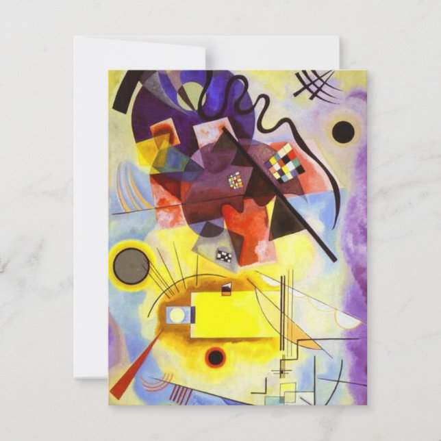 Gult Red Blue Kandinsky Abstrakt Painting Kort (Framsida)