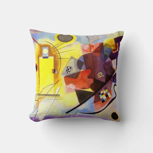 Gult Red Blue Kandinsky Abstrakt Painting Kudde (Framsida)