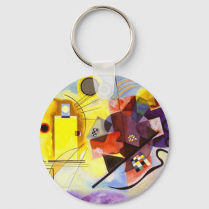 Gult Red Blue Kandinsky Abstrakt Painting Nyckelring