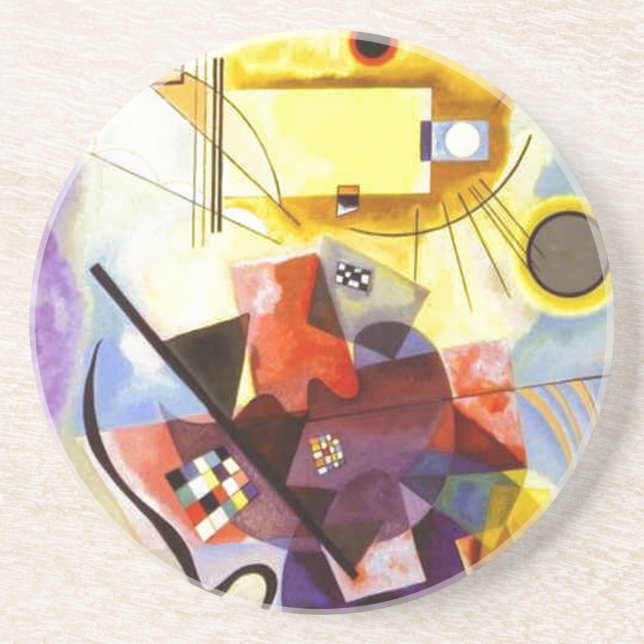 Gult Red Blue Kandinsky Abstrakt Painting Underlägg (Framsidan)
