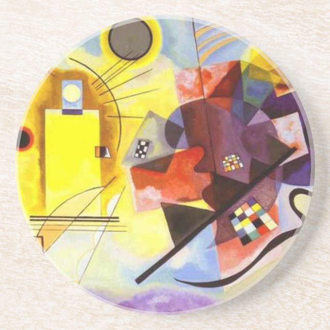 Gult Red Blue Kandinsky Abstrakt Painting Underlägg (Framsidan)