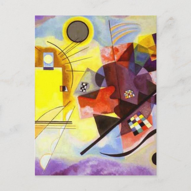 Gult Red Blue Kandinsky Abstrakt Painting Vykort (Framsida)