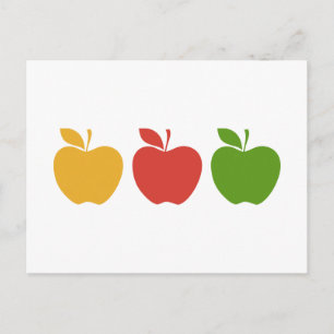 Gult Red Grönt Apple Vykort