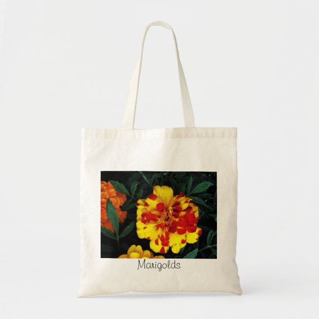 Gult Red Marigolds Canvas Tote Tygkasse (Framsidan)