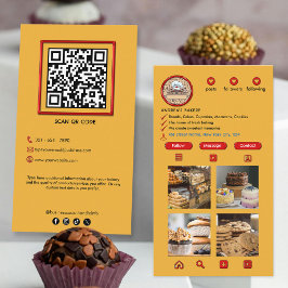 Gult & Red Modern Bakery Instagram Professionell Visitkort