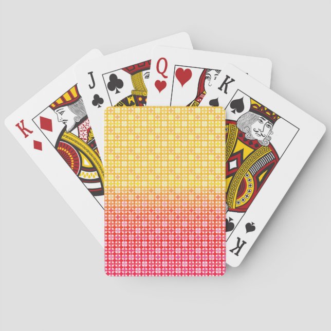 Gult Red-övertoning plaid mönster Casinokort (Baksidan)