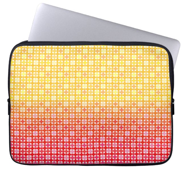 Gult Red-övertoning plaid mönster Laptop Fodral (Framsidan)