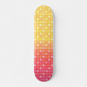 Gult Red-övertoning plaid mönster Mini Skateboard Bräda 18,5 Cm