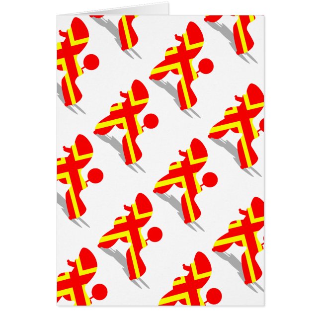 Gult Red Pudel Hälsningskort (Framsidan)