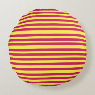 Gult, Red Vår Mood Linjer cushion Rund Kudde