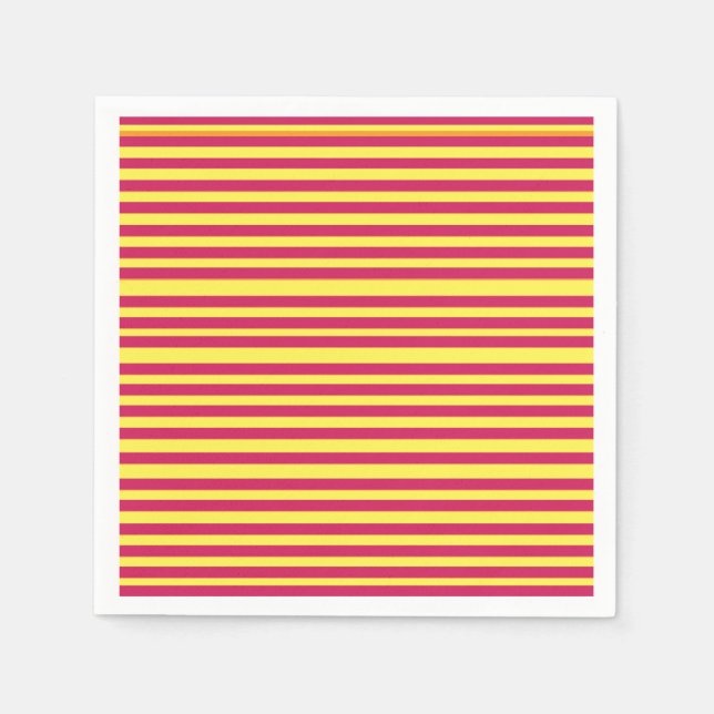 Gult, Red Vår Mood Linjer Napkins Pappersservett (Framsidan)