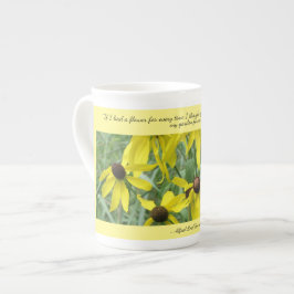 Gult reflekterar tankar om dig Bone China Mugg Benporslin Mugg