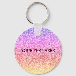 Gult regnbåge, gult, söt, med mousserande elegant nyckelring