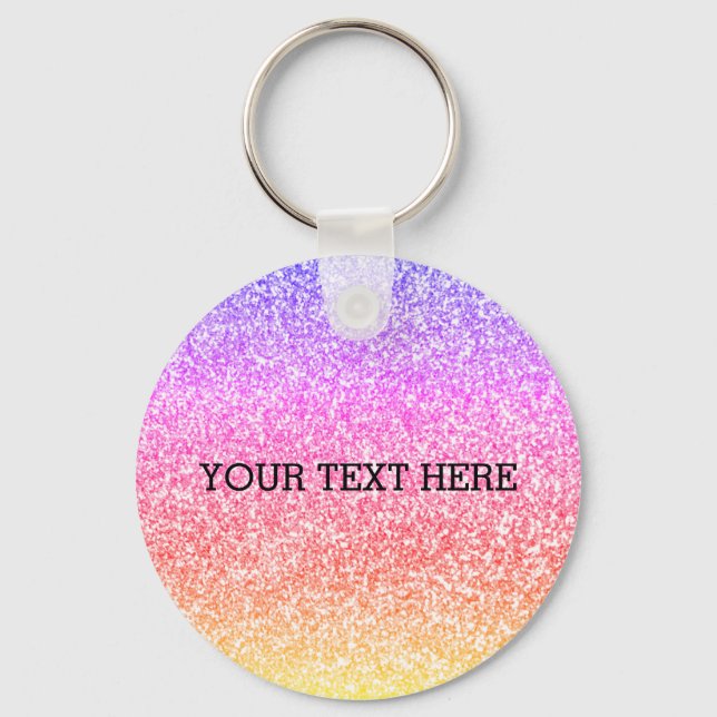 Gult regnbåge, gult, söt, med mousserande elegant nyckelring (Framsida)