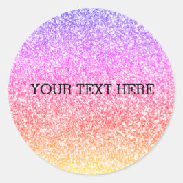 Gult regnbåge, gult, söt, med mousserande elegant runt klistermärke