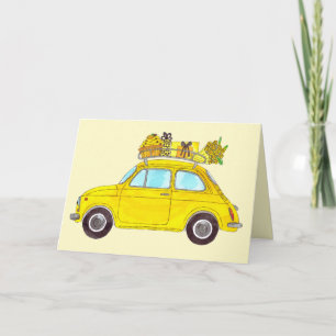Gult Retro Fiat 500 Topolino Kort