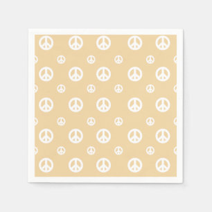 Gult Retro-fredsteckenets födelsedag Pappersservett