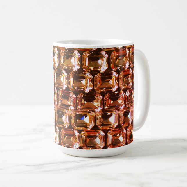 Gult Rhineston, gult diamanter, gemsten Kaffemugg (Framsida höger)