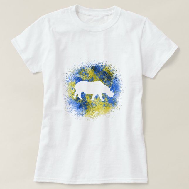 Gult Rhinoceros T Shirt (Design framsida)
