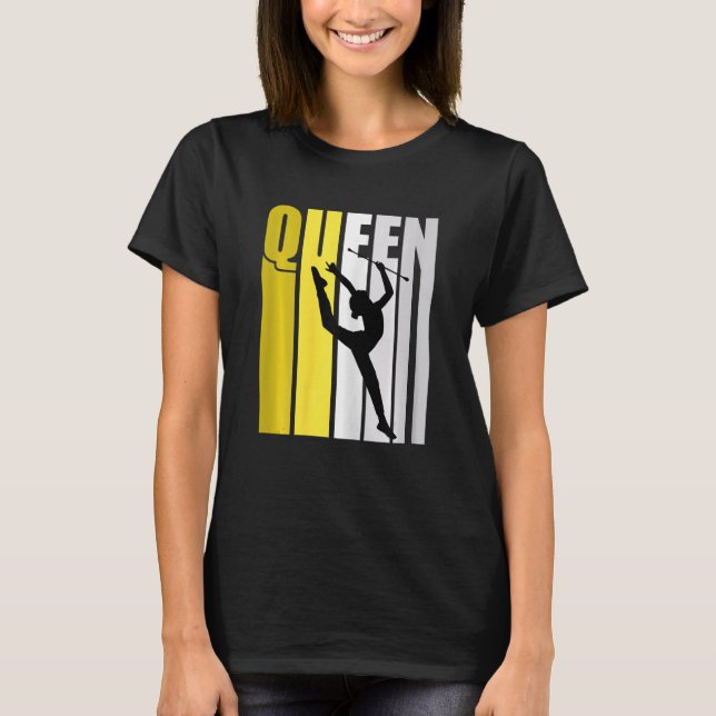 Gult Rhythmic Gymnastics Queen Birthday Coach T Shirt (Framsida)