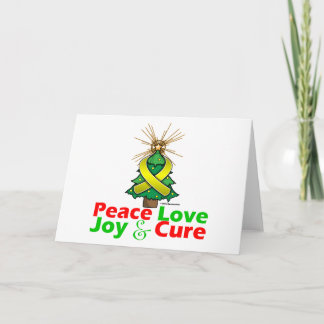 Gult Ribbon-julen Peace Kärlek, Joy & Cure Helgkort