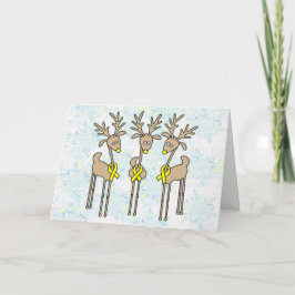 Gult Ribbon Reindeer Helgkort