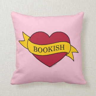 Gult Ribbon Rosa Bookish Heart Kudde