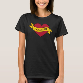 Gult Ribbon Rosa Bookish Heart T Shirt