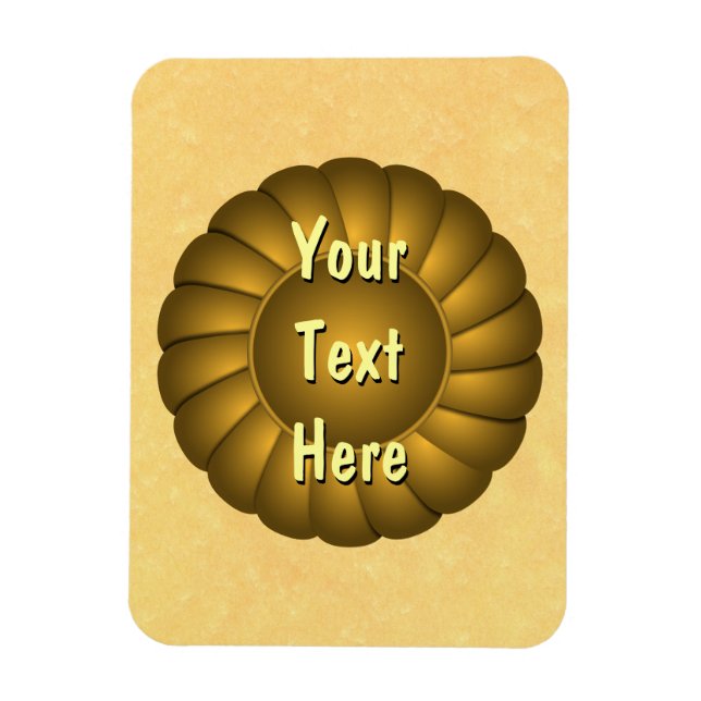 Gult Ribbon Rosette för att anpassa Magnet (Vertikal)