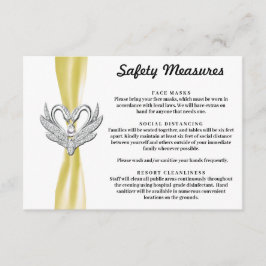 Gult Ribbon Silver Svanar Säkerhetsåtgärder Tilläggskort