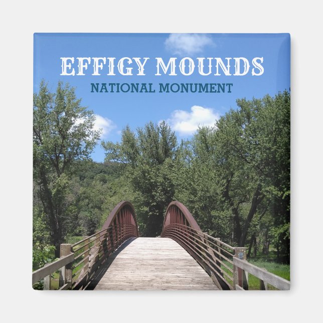 Gult River Bridge Effigy Mounds, Iowa Magnet (Framsidan)
