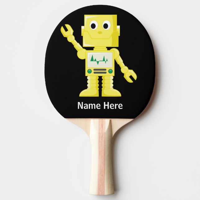 Gult Robot Pingisracket (Framsidan)