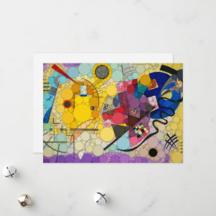 Gult, röd, blå, oändliga punkter - efter Kandinsky Julkort