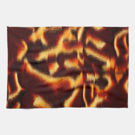 Gult röd fläckar ser ut som spray eller bläck-vent kökshandduk