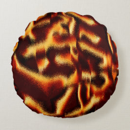 Gult röd fläckar ser ut som spray eller bläck-vent rund kudde