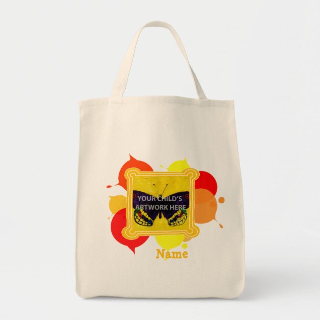 Gult & röd målad toto $15,95 tygkasse (Framsidan)