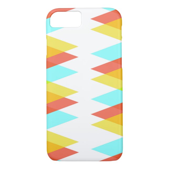 Gult-, röd- och kadeblå trianglar Case-Mate iPhone skal (Baksida)