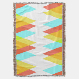 Gult-, röd- och kadeblå trianglar filt