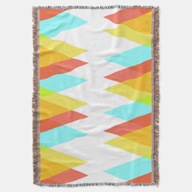 Gult-, röd- och kadeblå trianglar filt (Framsidan Vertikal)