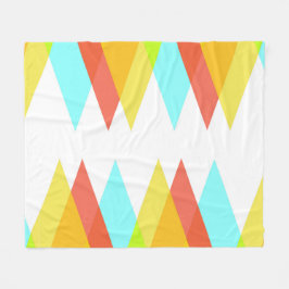 Gult-, röd- och kadeblå trianglar fleecefilt