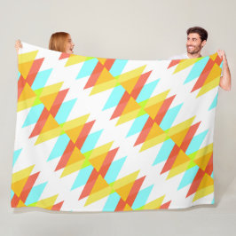 Gult-, röd- och kadeblå trianglar fleecefilt