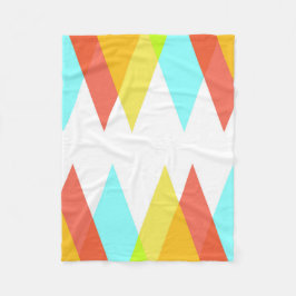 Gult-, röd- och kadeblå trianglar fleecefilt