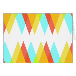 Gult-, röd- och kadeblå trianglar hälsningskort