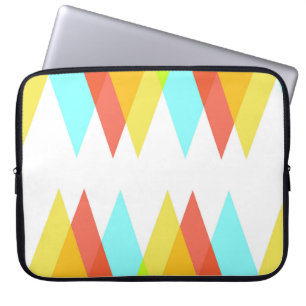 Gult-, röd- och kadeblå trianglar laptop fodral