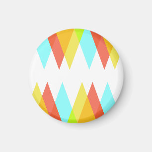 Gult-, röd- och kadeblå trianglar magnet