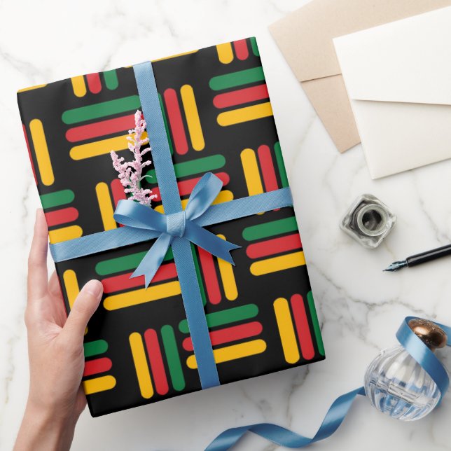 Gult, Röda och Grönt Rand Svarta historien Mönster Presentpapper (Gifting)