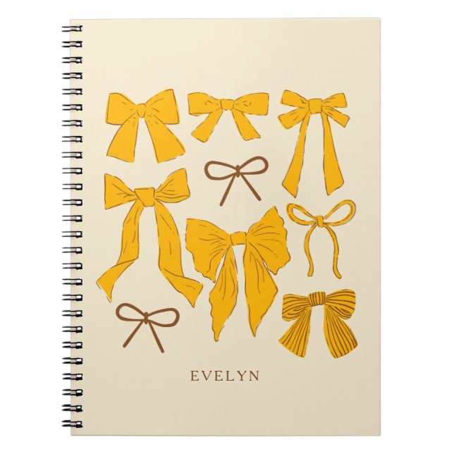 Gult Romantic Bows Anteckningsbok (Framsidan)