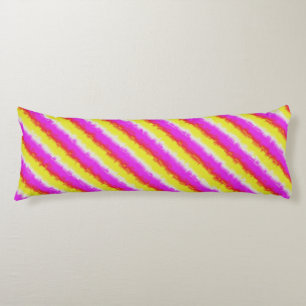 Gult Rosa Artdeco Rainbow Rand Kroppskudde