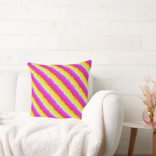 Gult Rosa Artdeco Rainbow Rand Kudde