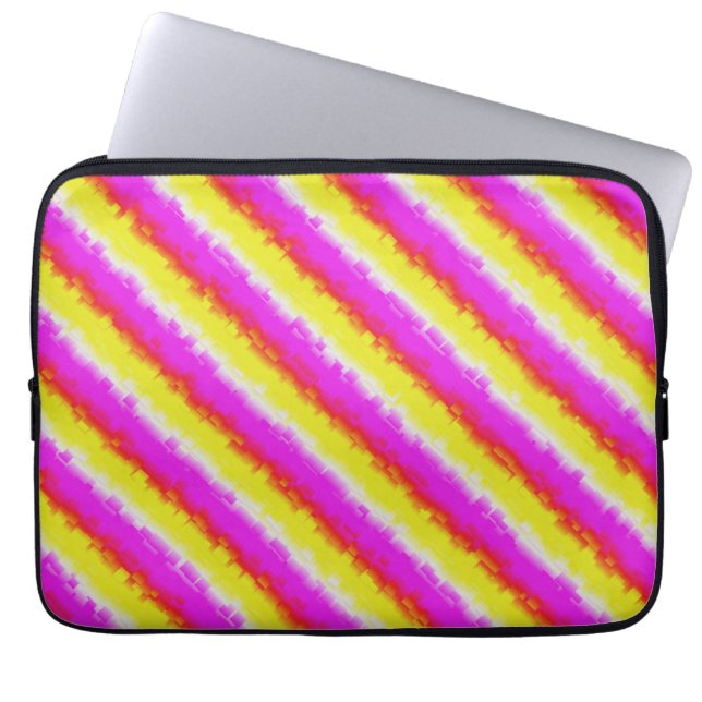 Gult Rosa Artdeco Rainbow Rand Laptop Fodral (Framsidan)